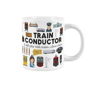 Purely Home Novelty Train Conductor Mug - Extra Large Jumbo Humourous Trades Gifts For Railway Workers - Ceramic Large Tea/coffee Cup