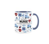 Purely Home Nurse Mug Fun Trades Gift - White and Blue Coffee/Tea Present Mug Gift