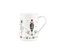 Purely Home Nutcracker Ballet Christmas Mug - Fine Bone China Style White - Blue Soldiers & Ballet Dancers Coffee/Tea Present Gift for Xmas