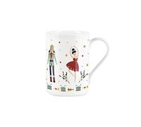 Purely Home Nutcracker Christmas Mug - Bone China Style White Ballerina and Soldiers Coffee/Tea Present Gift for Xmas