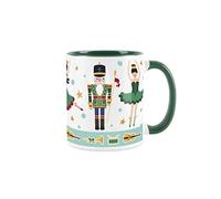 Purely Home Nutcracker Mug - White & Green Christmas Festive Coffee/Tea Gift 11oz