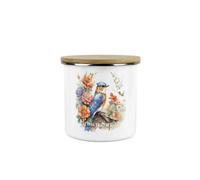 Purely Home Nuthatch Bird Brown Sugar Storage Canister - Floral Gift For Bird Lovers - Metal/enamel Medium Kitchen Hot Drink Storage Container