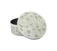 Purely Home Oak Leaves & Berries Cake Tin - Green Kitchenware Gifts - Small Round Metal Storage Container for Baking 18 x 7cm