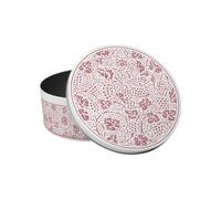 Purely Home Oak Leaves & Berries Cake Tin - Red Kitchenware Gifts - Small Round Metal Storage Container for Baking 18 x 7cm