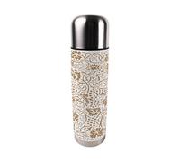 Purely Home Oak Leaves & Berries Golden Yellow Large Reusable Thermal Flask