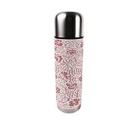 Purely Home Oak Leaves & Berries Red Large Reusable Thermal Flask