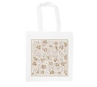 Purely Home Oak Leaves & Berries Tote Bag - Golden Yellow Patterned Reusable Double-Sided Shopping Bag Gift