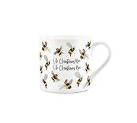 Purely Home Oh Christmas Bee Mug - Festive Bumblebee Print Bone China Mug Coffee/Tea Present Gift for Bee Lovers