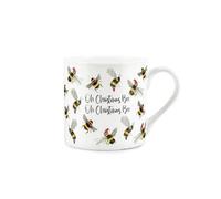 Purely Home 'oh Christmas Bee' Watercolour China Mug, Festive Fun Gift