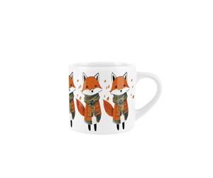 Purely Home Orange Fox Kids Mug - Wintery Animal Themed Children's Gift - Hot Drinks Small Ceramic Cup