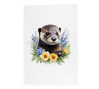 Purely Home Otter Tea Towel - Panama Cotton Dish Cloth Kitchen Gift For Animal Lovers