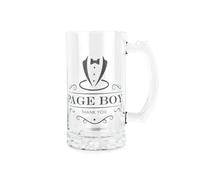 Purely Home Page Boy Glass Stein - Wedding Roles Drinks Glass Thank You Gift - 450Ml Drinking Cup/tankard With Handle Present