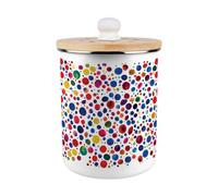 Purely Home Paint Dots Food Waste Caddy - Metal 2L Decorative Kitchen Compost Bin