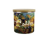 Purely Home Painted Sunflowers Coffee Storage Canister - Van Gogh Inspired Oil Paint Artwork - Enamel Hot Drinks Kitchen Storage Container