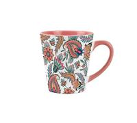Purely Home Paisley Flowers Small Latte Mug - Ceramic Pink Tea/Coffee Present Gift