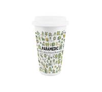 Purely Home Paramedic Ceramic Travel Mug - Novelty Ambulance & Paramedic Gifts - Reusable Silicone Lid Double-Walled Insulated Flask