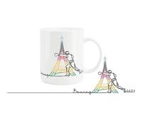 Purely Home Paris Boxing Mug - Sports Competition Commemorative Gift/Present - Tea Coffee Bone China Mug for Sports Fans