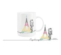 Purely Home Paris Cycling Mug - Sports Competition Commemorative Gift/Present - Tea Coffee Bone China Mug for Sports Fans