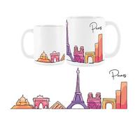 Purely Home Paris Mug - Colourful France Skyline Souvenir Memento White Tea Coffee Gift Present Mug