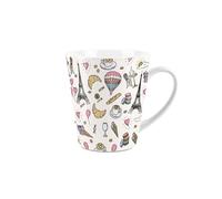 Purely Home Paris Mug - Pink City of Love Romantic Gift - Small Latte Mug - Ceramic White Tea/Coffee Cup
