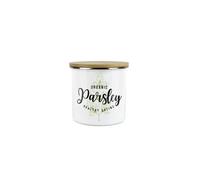 Purely Home Parsley Herb Jar - Mini Storage Canister - Cooking Green Herbs Metal Enamel Food Storage Container