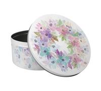 Purely Home Pastel Floral Cake Tin - Baking Gifts For Her - Large Round Metal Kitchen Storage Container 23 X 10Cm