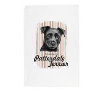 Purely Home Patterdale Terrier Tea Towel - Novelty Dog Themed Gift Kitchen Linen/dish Cloth