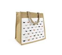 Purely Home Paws & Purrs Jute Shopping Bag - Reusable Shopper Bag Cat Gifts