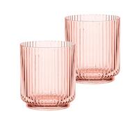 Purely Home Peach Pink Plastic Acrylic Outdoor Drinking Cups - Tumblers 15oz Picnic & Camping Drinkware - Set of 2