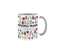 Purely Home Personal Trainer Mug - Humourous Gym Trades Funny Novelty Gift - Tea/Coffee Hot Drinks Ceramic Grey Cup Present for Exercise Fans