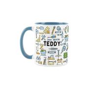 Purely Home Personalised Carpenter Mug - Customisable Funny Woodwork & Carpentry Themed Novelty Job Gifts - Tea/Coffee Hot Drinks Light Blue Ceramic Cup Present