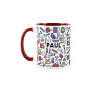 Purely Home Personalised Carpet Fitter Mug - Humourous Custom Trades Funny Novelty Gift - Red Tea/Coffee Ceramic Cup Present for Carpet Fitter