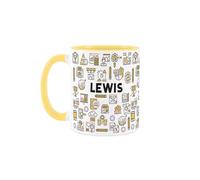 Purely Home Personalised Data Analyst Mug - Novelty IT Statistics Computing Gift - Tea/Coffee Yellow Ceramic Cup Customisable Present