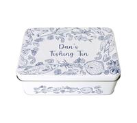 Purely Home Personalised Fishing Tin Gift - Hooks, Lines & Sinkers Fisherman Tools Rectangular Storage Container Gifts for Fathers Day