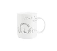 Purely Home Personalised London City Skyline Mug - Bone China Tea/Coffee Souvenir Gift Cup for Travel Lovers & Couples