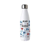 Purely Home Personalised Nurse Water Bottle - Stainless Steel Double Walled 500ml Metal Hot/Cold Drinks Bottle Outdoor Novelty Gifts