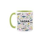 Purely Home Personalised Pickleball Mug - Tea/Coffee Light Green Ceramic Cup Novelty Gift for Pickleball Players