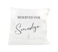 Purely Home Personalised Reserved for the Cat Cushion - Soft Throw Pillow Décor Gifts for Cat Lovers, 38x38cm