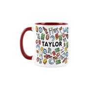 Purely Home Personalised Rugby Novelty Joke Mug - Sports Leisure Full Print Custom Present Gift - Red Tea/Coffee Drinks Ceramic Cup