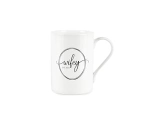 Purely Home Personalised Wifey Mug - Marriage Wedding Wife Gift/Present for Her - White Bone China Tea/Coffee Mug