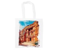 Purely Home Petra Tote Bag - Seven Wonders Oil Painting Art Gift - Reusable Shopping Bag Present