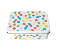 Purely Home Pill Box Storage Tin - First Aid Medical Box Organiser, Rectangular Metal Case 195 x 125 x 75mm