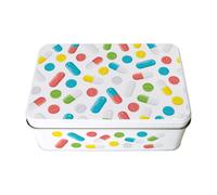 Purely Home Pill Box Storage Tin - First Aid Medical Box Organiser, Rectangular Metal Case 195 X 125 X 75mm