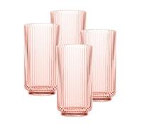 Purely Home Pink Acrylic Plastic 22Oz Ribbed Jumbo Highball Drinking Cups - Set Of 4