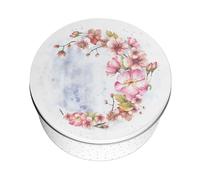 Purely Home Pink Blossoms Large Cake Tin - Pretty Floral Kitchen Gifts for Her - Round Metal Storage Container for Baking 23 x 10cm
