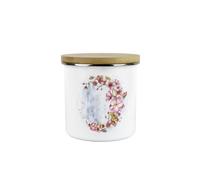 Purely Home Pink Blossoms Tea Storage Canister - Cherry Blossom Floral Kitchen Gift - Metal/enamel Hot Drinks Storage Container