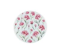 Purely Home Pink Carnations Textured Glass Round Trivet - Small Kitchen Chopping Board