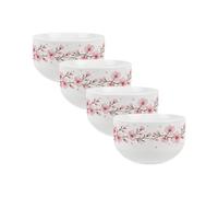 Purely Home Pink Cherry Blossoms Ceramic Bowls - Dinnerware Serving/cereal Bowls - Set Of 4