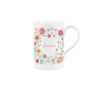 Purely Home Pink Floral Personalised Mug - Bone China Tea/Coffee Cup Gifts for Mothers Day