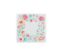 Purely Home Pink Flower Border Glass Hot Pot Stand - Heat Resistant Non-Slip Trivet